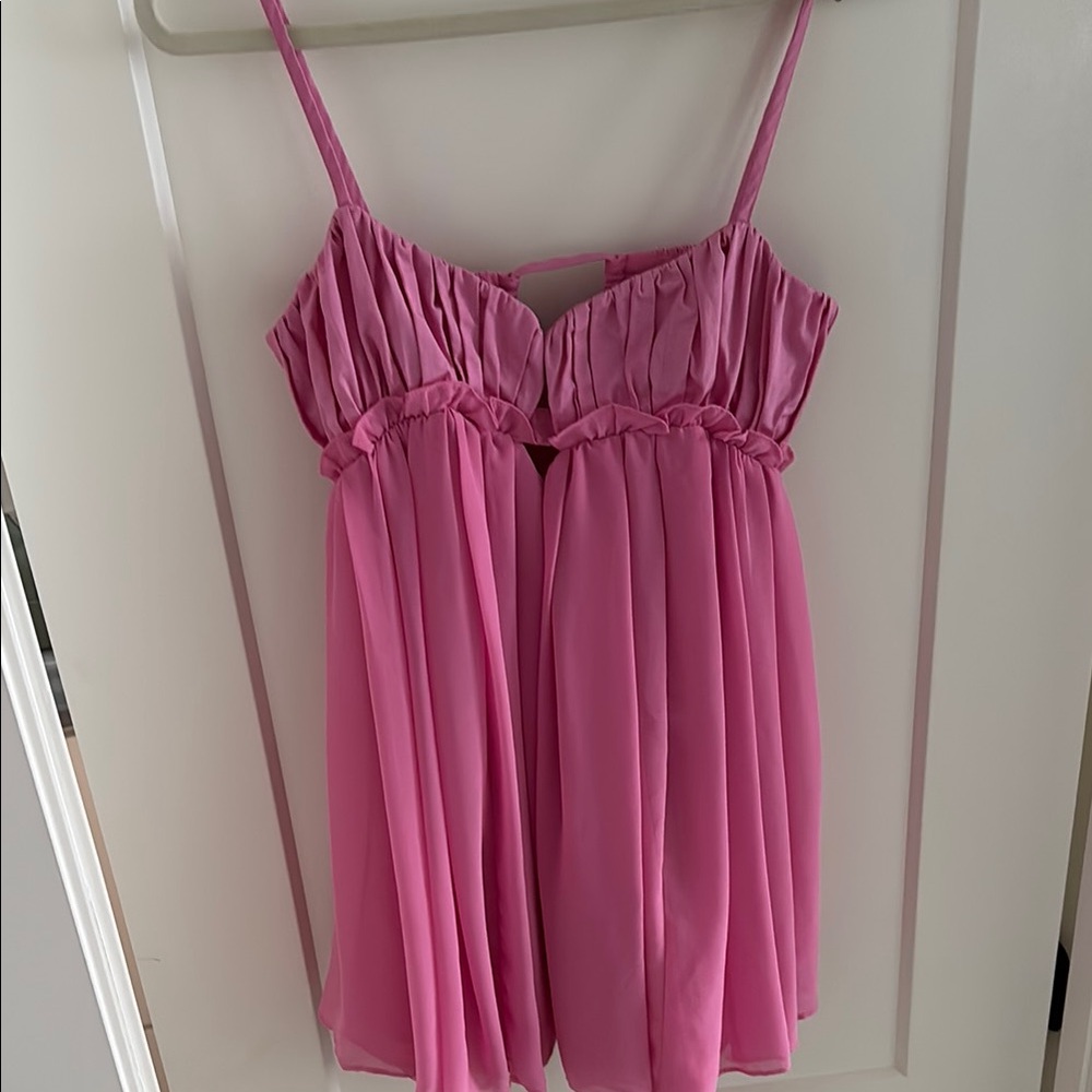 ASOS Pink Ruched Mini Dress